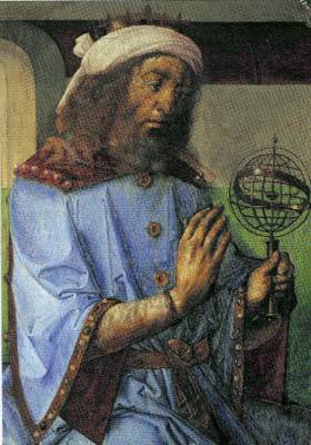 Ptolémée avec un astrolabe